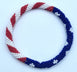2 Pcs Set US Flag Design Colors Pattern Roll Over Nepal Handmade Jewelry Glass Beaded Bracelets