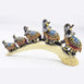 Dalax- Elephant Family Thai Elephant Buddha Buddhist Collectible Statue Baby and mama on Bridge Trunk, Wealth Lucky Figurines Gift & Collectible Home Office Décor Accent, Centerpiece
