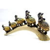 Dalax- Elephant Family Thai Elephant Buddha Buddhist Collectible Statue Baby and mama on Bridge Trunk, Wealth Lucky Figurines Gift & Collectible Home Office Décor Accent, Centerpiece