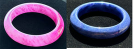 Set of 2 Pink and Blue Original Onyx Natural Marble Bracelet/Bangles - Elegant Stone Jewelry for Women (Copy)