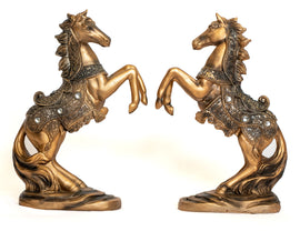 Dalax- 10.5 Inch Stallion Horse Standing Statue , Art Figurine Home, Kitchen Decor Accent