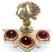 Handmade Solid Brass Peacock  Diya Oil Lamp cum Tabletop 3 Tealight Candle holder Centerpiece Decor