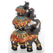 Dalax- 7"(H) Baby Elephants Riding on Mama Elephant Cute Elephant Statue Home Décor Elephant Gifts for Women Elephant Décor Figurines