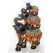 Dalax- 7"(H) Baby Elephants Riding on Mama Elephant Cute Elephant Statue Home Décor Elephant Gifts for Women Elephant Décor Figurines