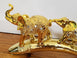 8 Sets of Dalax-Set of 3 Gold Color feng shui elephant collectible statue on Bridge Trunk, Wealth Lucky figurines perfect for home office decor