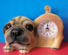 Cute Bulldog Figurine Desk Clock with Tail Cute Dog Home/Office Table Decoration