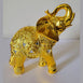Dalax- 8” (H) Gold Color Elegant Elephant Statue With Trunk Facing Upwards Collectible Wealth Lucky Elephant Figurine, Home Office Decoration