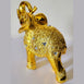 Dalax- 8” (H) Gold Color Elegant Elephant Statue With Trunk Facing Upwards Collectible Wealth Lucky Elephant Figurine, Home Office Decoration