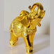 Dalax- 8” (H) Gold Color Elegant Elephant Statue With Trunk Facing Upwards Collectible Wealth Lucky Elephant Figurine, Home Office Decoration