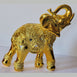 Set of 2 Dalax- 10” (H) Gold Color Elegant Elephant Statue with Trunk Facing Upwards Collectible Wealth Lucky Elephants Figurine, Perfect for Home Decor, Office Decoration Ornaments Statues Gifts Set