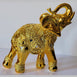 Set of 2 Dalax- 10” (H) Gold Color Elegant Elephant Statue with Trunk Facing Upwards Collectible Wealth Lucky Elephants Figurine, Perfect for Home Decor, Office Decoration Ornaments Statues Gifts Set