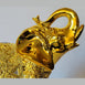 Set of 2 Dalax- 10” (H) Gold Color Elegant Elephant Statue with Trunk Facing Upwards Collectible Wealth Lucky Elephants Figurine, Perfect for Home Decor, Office Decoration Ornaments Statues Gifts Set