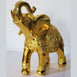 Set of 2 Dalax- 10” (H) Gold Color Elegant Elephant Statue with Trunk Facing Upwards Collectible Wealth Lucky Elephants Figurine, Perfect for Home Decor, Office Decoration Ornaments Statues Gifts Set