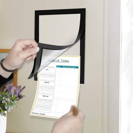Products Picture/ Sign Holder Pockets with Adhesive Back, Plastic Frames Display, 8.5 x 11.6 Inches, 6 Pack