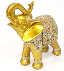 Dalax- 9"(H) Elephant Statue Figurines Home Decor Trunk Facing Upwards Lucky Figurine Statues Gift Set