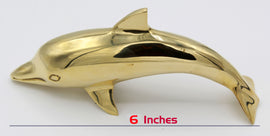 Set of 2 Collectible Handcrafted Brass Vintage Dolphin Statue