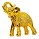 Set of 2 Dalax- 10” (H) Gold Color Elegant Elephant Statue with Trunk Facing Upwards Collectible Wealth Lucky Elephants Figurine, Perfect for Home Decor, Office Decoration Ornaments Statues Gifts Set