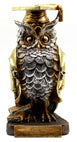 Dr. Owl Lucky Charm with Graduation Cap and Book Statue Animal Figurines Home Decor