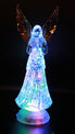 Dalax- Angel LED Lighted Sparkling Color Changing Snow Globe  12'' Prayer Angel Swirling Glitter Golden Wings Statue Home Decor Figurine