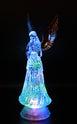 Dalax- Angel LED Lighted Sparkling Color Changing Snow Globe  12'' Prayer Angel Swirling Glitter Golden Wings Statue Home Decor Figurine