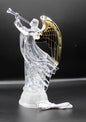 Dalax- Electric-Led Light Up Figurine Swirling Glitter Lighted Sparkling Multi-Color Changing 12'' Angel Trumpet Statues Home Decorations Statue