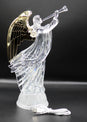 Dalax- Electric-Led Light Up Figurine Swirling Glitter Lighted Sparkling Multi-Color Changing 12'' Angel Trumpet Statues Home Decorations Statue