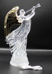Dalax- Electric-Led Light Up Figurine Swirling Glitter Lighted Sparkling Multi-Color Changing 12'' Angel Trumpet Statues Home Decorations Statue