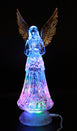 Dalax- Angel LED Lighted Sparkling Color Changing Snow Globe  12'' Prayer Angel Swirling Glitter Golden Wings Statue Home Decor Figurine