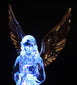 Dalax- Angel LED Lighted Sparkling Color Changing Snow Globe  12'' Prayer Angel Swirling Glitter Golden Wings Statue Home Decor Figurine