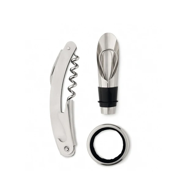 5 Pcs Deluxe Wine Accessory Gift Set - Wine Bottle Corkscrew Opener,Stopper