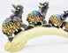 Dalax- Elephant Family Thai Elephant Buddha Buddhist Collectible Statue Baby and mama on Bridge Trunk, Wealth Lucky Figurines Gift & Collectible Home Office Décor Accent, Centerpiece