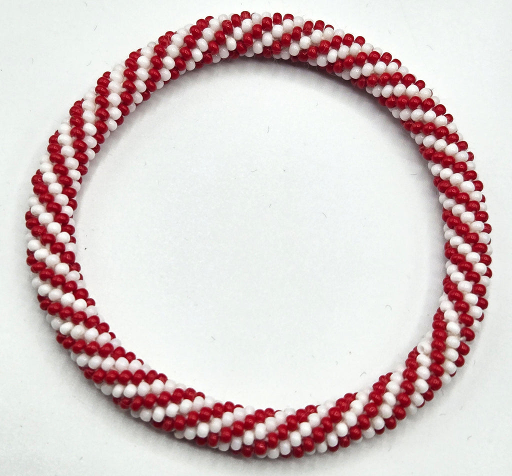 Set of 2 Handmade Nepal Czech Glass Seed-Bead Crochet Bracelets Boho Chic Roll-On Bangles, One-Size Fits Most – Women’s Fashion Jewelry, Boho Hippie Beaded Bracelet/Bangles, Boho-Hippe Roll-On Crochet Bracelets, Artisan-Made Accessories