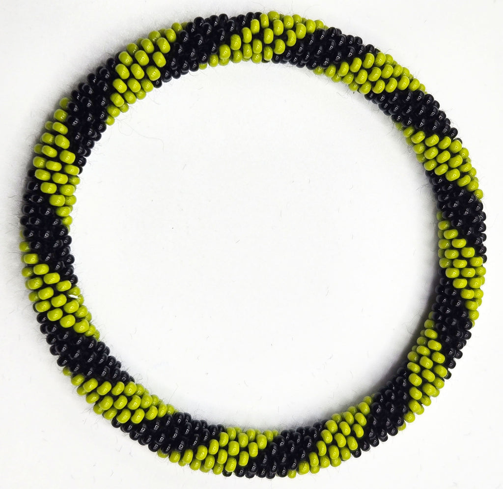 Set of 2 Handmade Nepal Czech Glass Seed-Bead Crochet Bracelets Boho Chic Roll-On Bangles, One-Size Fits Most – Women’s Fashion Jewelry, Boho Hippie Beaded Bracelet/Bangles, Roll-On Crochet Bracelets, Artisan-Made Accessories