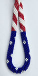 Handmade American Flag Design Beaded Keychain Bracelet Patriotic Color Glass Beaded Car Key Holder Wristlet for Women Keychain Bracelet Cute Keychain Accessories Cute Wrist Strap Gift