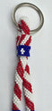Handmade American Flag Design Beaded Keychain Bracelet Patriotic Color Glass Beaded Car Key Holder Wristlet for Women Keychain Bracelet Cute Keychain Accessories Cute Wrist Strap Gift