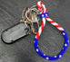 Handmade American Flag Design Beaded Keychain Bracelet Patriotic Color Glass Beaded Car Key Holder Wristlet for Women Keychain Bracelet Cute Keychain Accessories Cute Wrist Strap Gift