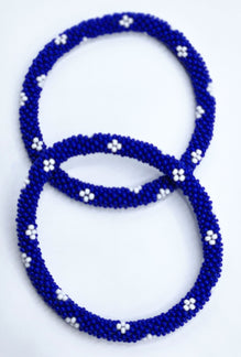 Set of 2 Handmade Nepal Czech Glass Seed-Bead Crochet Bracelets Boho Chic Roll-On Bangles, One-Size Fits Most – Women’s Fashion Jewelry, Boho Hippie Beaded Bracelet/Bangles, Boho-Hippe Roll-On Crochet Bracelets, Artisan-Made Accessories