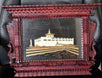 Handmade Peacock Wooden Photo Frame – Traditional Nepal Newari Window Design with Hay Art of Gautam Buddha’s Birthplace, Maya Devi Temple Lumbini Wall Décor Handmade Art, Hand Carved Wooden Home Decoration Artisan Craft From Nepal.
