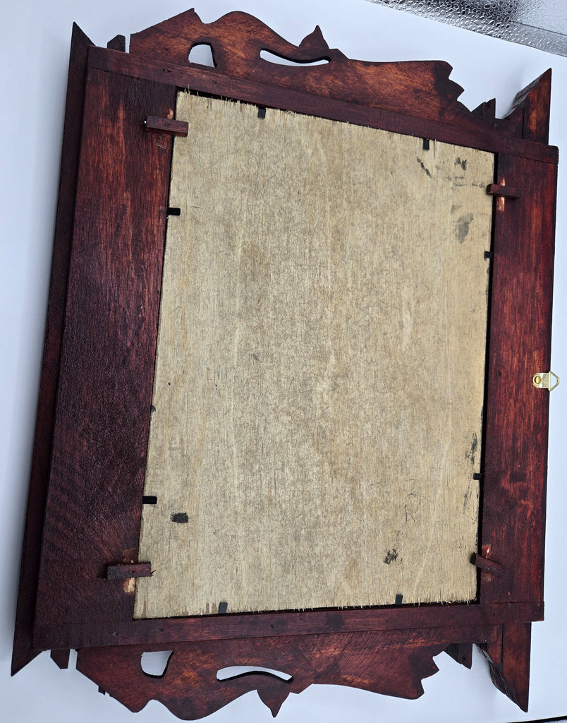 Handmade Peacock Wooden Photo Frame – Traditional Nepal Newari Window Design with Hay Art of Gautam Buddha’s Birthplace, Maya Devi Temple Lumbini Wall Décor Handmade Art, Hand Carved Wooden Home Decoration Artisan Craft From Nepal.