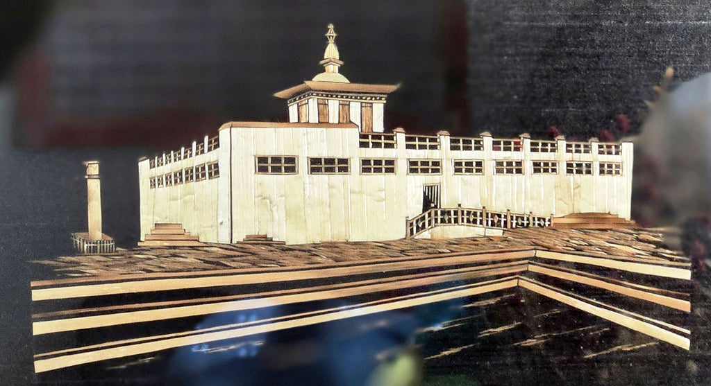 Handmade Peacock Wooden Photo Frame – Traditional Nepal Newari Window Design with Hay Art of Gautam Buddha’s Birthplace, Maya Devi Temple Lumbini Wall Décor Handmade Art, Hand Carved Wooden Home Decoration Artisan Craft From Nepal.