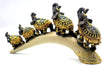 Dalax- Elephant Family Thai Elephant Buddha Buddhist Collectible Statue Baby and mama on Bridge Trunk, Wealth Lucky Figurines Gift & Collectible Home Office Décor Accent, Centerpiece