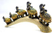 Dalax- Elephant Family Thai Elephant Buddha Buddhist Collectible Statue Baby and mama on Bridge Trunk, Wealth Lucky Figurines Gift & Collectible Home Office Décor Accent, Centerpiece