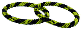 Set of 2 Handmade Nepal Czech Glass Seed-Bead Crochet Bracelets Boho Chic Roll-On Bangles, One-Size Fits Most – Women’s Fashion Jewelry, Boho Hippie Beaded Bracelet/Bangles, Roll-On Crochet Bracelets, Artisan-Made Accessories