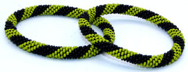 Set of 2 Handmade Nepal Czech Glass Seed-Bead Crochet Bracelets Boho Chic Roll-On Bangles, One-Size Fits Most – Women’s Fashion Jewelry, Boho Hippie Beaded Bracelet/Bangles, Roll-On Crochet Bracelets, Artisan-Made Accessories