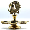 Handmade Solid Brass Peacock  Diya Oil Lamp cum Tabletop 3 Tealight Candle holder Centerpiece Decor