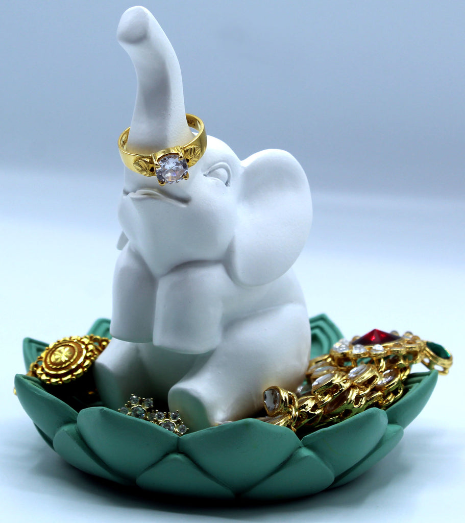 Dalax-Elephant Ring Holder Tray Decorative Jewelry Holders, Trinket Tray/Dish, Wedding Ring, Engagement Ring, Earrings Necklace Organizer Gift Set for Women