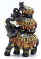 Dalax- 7"(H) Baby Elephants Riding on Mama Elephant Cute Elephant Statue Home Décor Elephant Gifts for Women Elephant Décor Figurines