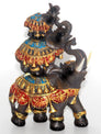 Dalax- 7"(H) Baby Elephants Riding on Mama Elephant Cute Elephant Statue Home Décor Elephant Gifts for Women Elephant Décor Figurines