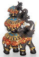 Dalax- 7"(H) Baby Elephants Riding on Mama Elephant Cute Elephant Statue Home Décor Elephant Gifts for Women Elephant Décor Figurines