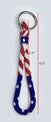 Handmade American Flag Design Beaded Keychain Bracelet Patriotic Color Glass Beaded Car Key Holder Wristlet for Women Keychain Bracelet Cute Keychain Accessories Cute Wrist Strap Gift